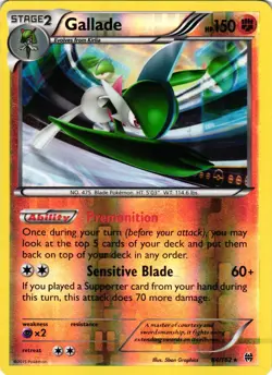 Pokemon TCG Gallade 84/162 Reverse Foil XY BREAKthrough Rare DMG - Image 1