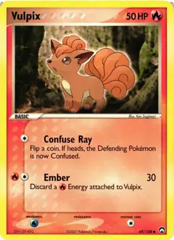 Pokemon TCG Vulpix EX Power Keepers 69/108 Regular Common Card MP/HP - Image 1