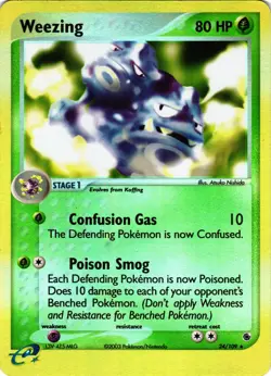 Pokemon TCG Weezing 24/109 EX Ruby & Sapphire Reverse Holo Rare MP/HP - Image 1