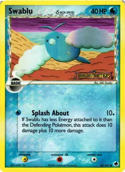 Pokemon TCG Swablu 65/101 Reverse Holo Foil EX Dragon Frontiers EX VLP - Image 1