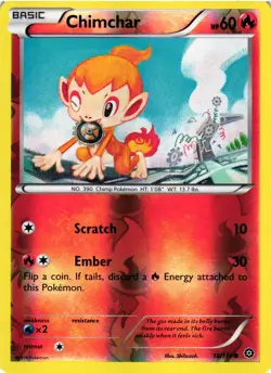 Pokemon TCG Chimchar Steam Siege 18/114 Reverse Holo Common VLP - Image 1
