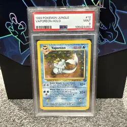 1999 POKEMON JUNGLE #12 VAPOREON-HOLO PSA 9 - Image 1