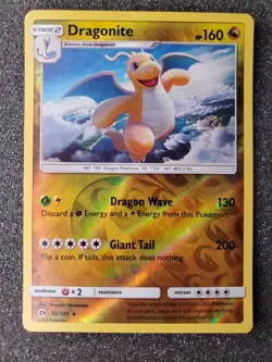 Dragonite reverse holo Pokemon Card 96/149 - Image 1