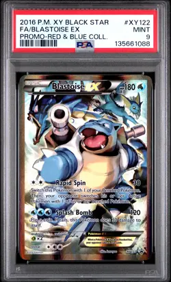 2016 POKEMON XY BLACK STAR PROMO RED & BLUE COLL FULL ART/BLASTOISE EX PSA 9 - Image 1