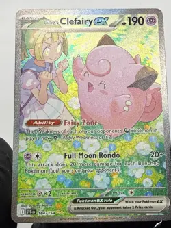 Pokemon Journey Together Lillie's Clefairy EX Sir 184/159 Personally Pulled - Image 5