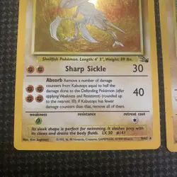 Pokemon Kabutops 09/62 LP & Aerodactyl 01/62 HP Fossil Holo Rare Unlimited Set - Image 3