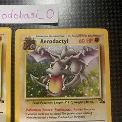Pokemon Kabutops 09/62 LP & Aerodactyl 01/62 HP Fossil Holo Rare Unlimited Set - Image 5