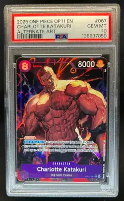 2025 One Piece Fist of Divine Speed Charlotte Katakuri Alt Art #OP11-067 PSA 10 - Image 1
