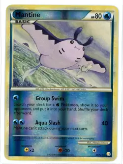 Mantine Reverse Holo 45/123 HeartGold & SoulSilver Pokemon Card - Image 1