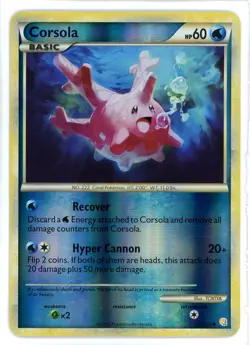 Corsola Reverse Holo 37/123 HeartGold & SoulSilver Pokemon Card - Image 1