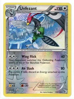 Unfezant Reverse Holo 125/149 Boundaries Crossed Pokemon Card - Image 1