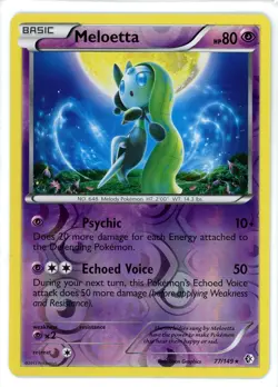 Meloetta Reverse Holo 77/149 Boundaries Crossed Pokemon Card - Image 1