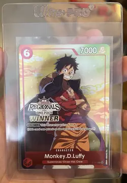 ONE PIECE CARD REGIONALS WINNER GAME CARTE Monkey.D.Luffy P-001 EN NM [POP 19] - Image 1