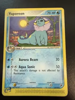 Pokemon TCG Vaporeon EX Sandstorm Card 25/100 Regular Rare LP- - Image 1
