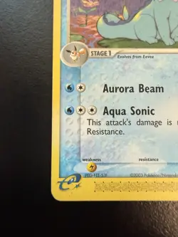 Pokemon TCG Vaporeon EX Sandstorm Card 25/100 Regular Rare LP- - Image 3