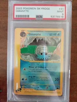 Pokemon Card Omanyte #41 Skyridge PSA 9 Vintage 2003 - Image 1