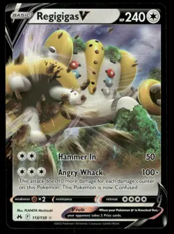 Pokemon Cards Regigigas V 113/159 Crown Zenith Holo Rare V NM - Image 1