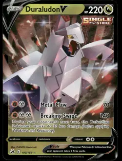 Pokemon Cards Duraludon V 103/159 Crown Zenith Holo Rare V NM *3 - Image 1