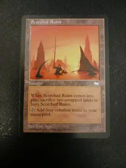 Magic The Gathering MTG Scorched Ruins Weatherlight Edition LP Vintage 1997 - Image 1