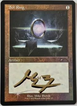 SOL RING Retro Foil Mike Bierek ARTIST SIGNED Autograph MTG Old Frame RF Promo - Image 1