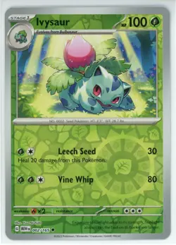 Pokemon TCG Ivysaur 002/165 Scarlet & Violet: 151 Reverse Holo - Image 1