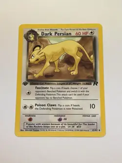 Dark Persian 42/82 1st Edition Team Rocket Common WOTC Vintage Pokemon Card NM - Image 1