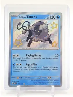 PALDEAN TAUROS 2024 POKEMON PALDEAN FATES SHINY RARE HOLO 120/091 Q3687 - Image 1