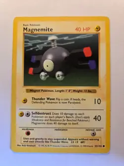 Magnemite [Shadowless] #53 Pokemon Base Set HP - Image 1
