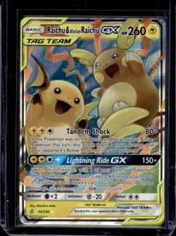 2019 Pokemon Sun & Moon Unified Minds Raichu Alolan Tag Team #54/236 - Image 1