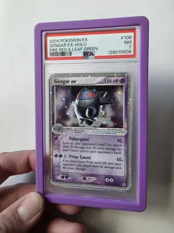 2004 Pokemon EX Fire Red & Leaf Green Gengar Holo #108/112 PSA 7 Wow! - Image 1