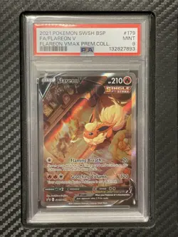 2021 PSA 9 FA Flareon V #170 Full Art Black Star Promo Pokemon TCG Premium Coll - Image 1