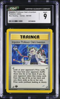 Pokemon Impostor Professor Oak's Invention 94/105 1st edition CGC 9 not PSA - Image 1