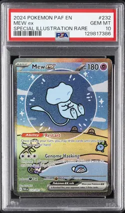 2024 POKEMON PAF EN-PALDEAN FATES SPECIAL ILLUSTRATION RARE #232 MEW EX PSA 10 - Image 1