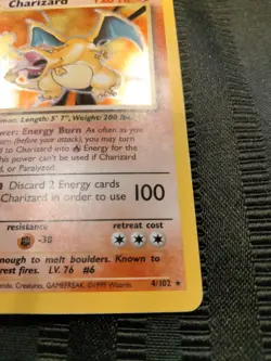 Charizard 004/102 Base Set - Holo - Pokemon TCG - Vintage - Image 4