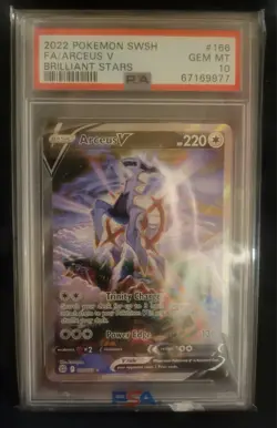 2022 Pokemon SWSH Brilliant Stars Arceus V #166/172 PSA 10 * READ - Image 1
