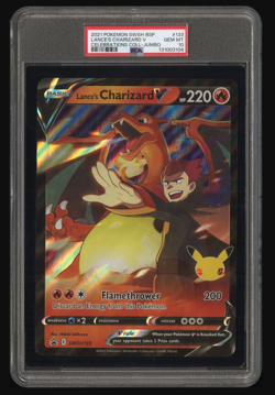 2021 Pokemon Swsh Black Star Jumbo #133 Lance's Charizard V PSA 10 - Image 1
