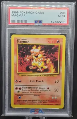 1999 POKEMON BASE SET MAGMAR UNLIMITED PSA 9 MINT WOTC - Image 1
