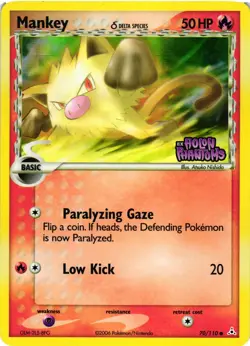 Pokemon TCG Mankey 70/110 Holon Phantoms EX Delta Species MP - Image 1