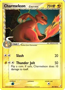Pokemon TCG Charmeleon (Delta Species) 30/100 Crystal Guardians Uncommon LP - Image 1