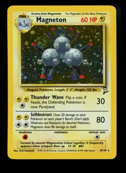 Magneton 9/130 Base Set 2 2000 SWIRL Holo Rare WOTC Pokemon Card TCG - Image 1