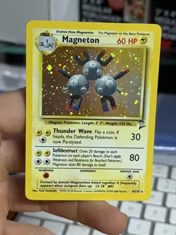 Magneton 9/130 Base Set 2 2000 SWIRL Holo Rare WOTC Pokemon Card TCG - Image 3
