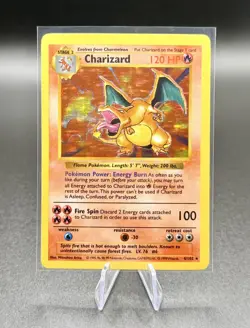 1999 Pokemon TCG Charizard Base Set Holo Shadowless Rare Card 4/102 - NM/M - Image 1