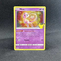 Pokemon Celebrations Mew Stamped Holo Rare Card 011/025 25th Anniversary Edition - Image 1