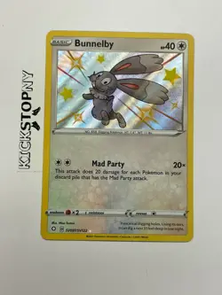 BUNNELBY SHINY HOLO SHINING FATES POKEMON CARD NM SV097/SV122 PACK FRESH - Image 1