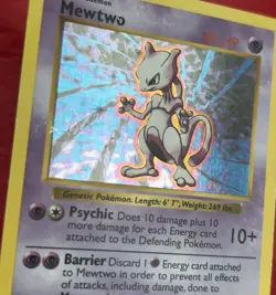 Mewtwo Shadowless 10/102 Base Set Holo Basic Holo Rare 60 HP Pokemon TCG Card - Image 3