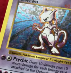 Mewtwo Shadowless 10/102 Base Set Holo Basic Holo Rare 60 HP Pokemon TCG Card - Image 4