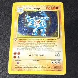 Machamp Holo Rare 100 HP 1st Edition Base Set Pokemon Card 8/102 WOTC 1999 - LP - Image 1