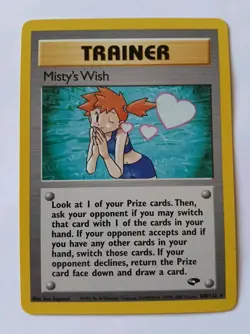 Vintage Trainer MISTY'S WISH Rare 108/132 Gym Challenge Pokemon Card 2000 🌟 NM - Image 1