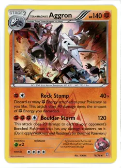 Team Magma's Aggron Holo 14/34 Double Crisis Pokemon Card - Image 1