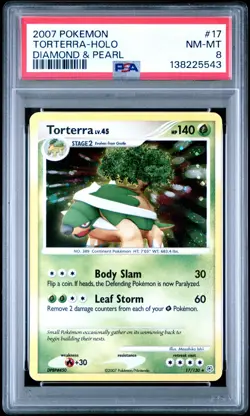🔥 2007 Pokemon Diamond & Pearl Torterra Holo #17 PSA 8 NM-MT 🔥 - Image 1